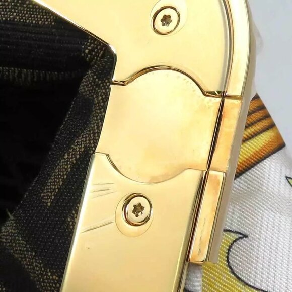 Auth FENDI FENDACE First Medium Shoulder Bag Light Beige/Yellow Canvas - Picture 10 of 16